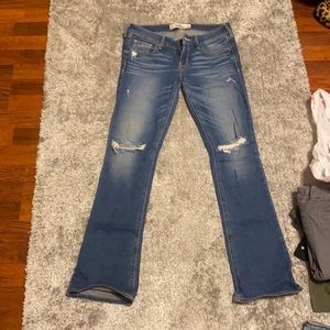 Hollister ripped boot cut jeans size 3 short
